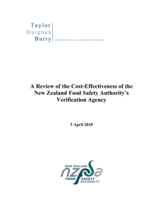 Review of Cost-Effectiveness of the NZFSA Verification