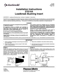 Installation Instructions 2701A4 Loadbreak Bushing Insert - Kriz