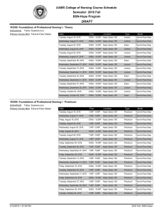 UAMS College of Nursing Course Schedule BSN