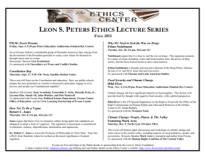 leon s. peters ethics lecture series fall 2015