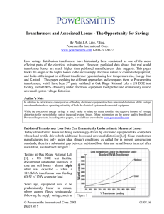 Transformers and Associated Losses - The