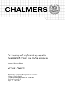 Developing and implementing a quality management system in a