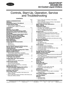 Controls, Start-Up, Operation, Service and Troubleshooting