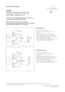 suba lever mixer diverter system: dress kit