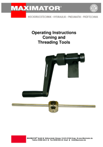 coning and threading tools