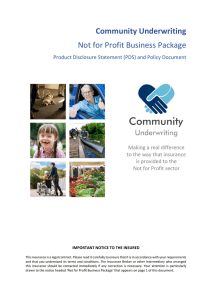 Community Underwriting Not for Profit Business Package