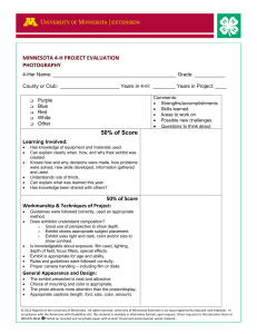 minnesota 4-h project evaluation photography