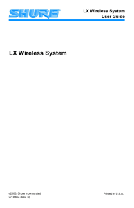 Shure LX Wireless User Guide English