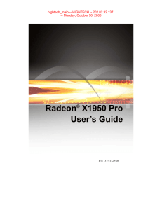 Radeon X1950 PRO User`s Guide