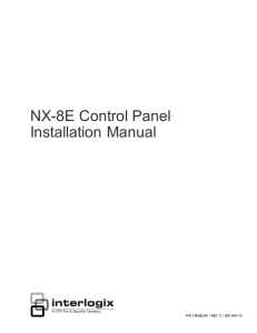 NX-8E Control Panel Installation Manual