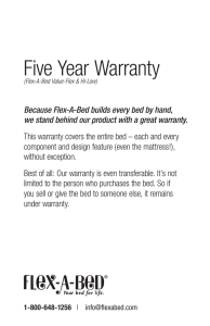 Five Year Warranty - Flex-A-Bed