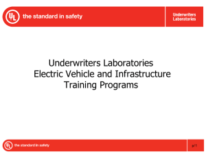 Underwriters Laboratories Electric Vehicle and Infrastructure