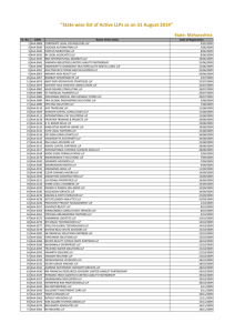 “State wise list of Active LLPs as on 31 August 2014"