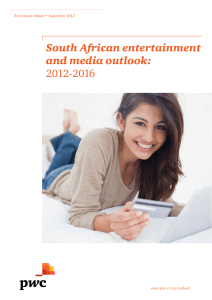 South African entertainment and media outlook: 2012-2016
