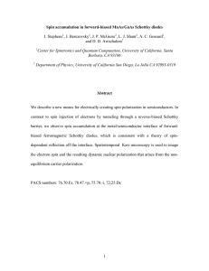 Spin accumulation in forward-biased MnAs/GaAs Schottky diodes