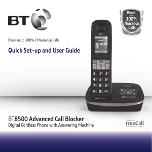 BT8500 Advanced Call Blocker Quick Set