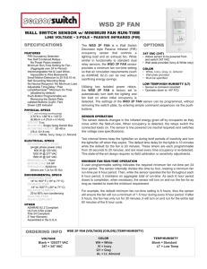 WSD 2P FAN Line Voltage Wall Switch Decorator Sensor