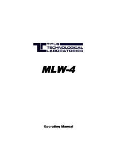 Operating Manual - Titus Technological Laboratories