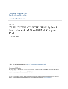 CASES ON THE CONSTITUTION. By John P. Frank. New York