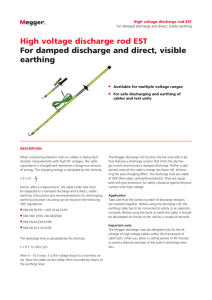 High voltage discharge rod EST For damped discharge