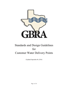 Standards and Design Guidelines for Customer Water Delivery Points