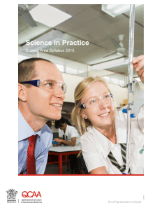 Science in Practice Subject Area Syllabus 2015