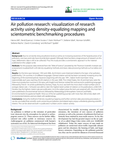 Air pollution research: visualization of research activity using density