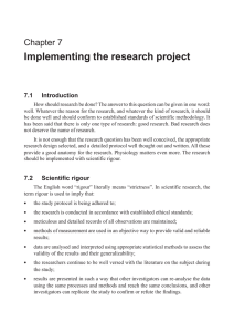 Implementing the research project