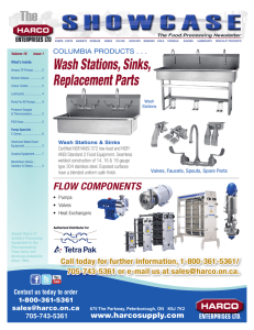 Wash Stations, Sinks, Replacement Parts