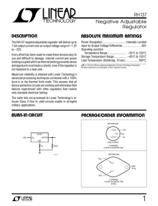 RH137 - Negative Adjustable Regulator