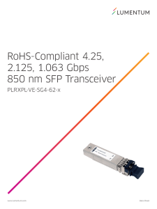 RoHS-Compliant 4.25, 2.125, 1.063 Gbps 850 nm SFP