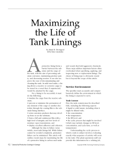 Maximizing the Life of Tank Linings