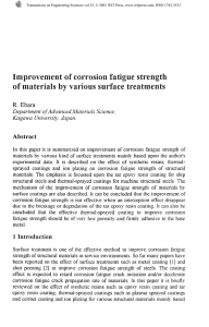 Improvement of corrosion fatigue strength of materials