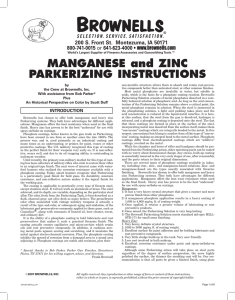 MANGANESE and ZINC PARKERIZING INSTRUCTIONS