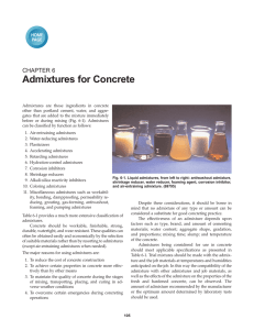 Admixtures for Concrete, Chapter 6