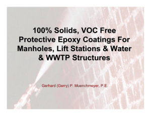100% Solids, VOC Free Protective Epoxy Coatings For Manholes