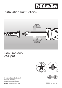 Installation Instructions Gas Cooktop KM 320