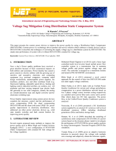 Journal of Enginnering Voltage Sag Mitigation Using Distribution
