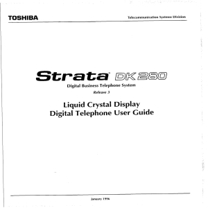 Liquid Crystal Display Digital Telephone User Guide