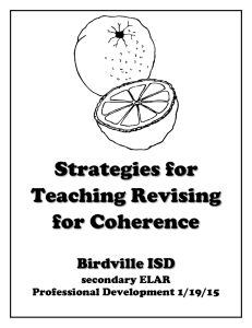 Strategies for Teaching Revising for Coherence