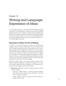 Writing and Language: Expression of Ideas