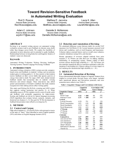 Toward Revision-Sensitive Feedback in Automated Writing Evaluation