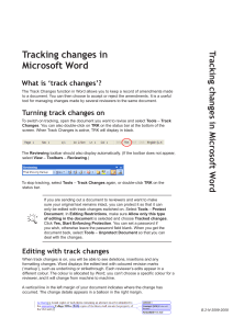 Tracking changes in Microsoft Word