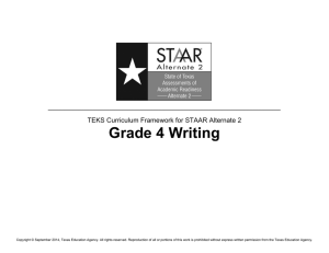 Writing - Texas Student Data System