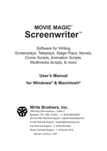 Screenwriter - Support