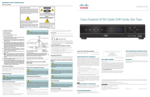 Cisco Explorer 8700 Cable DVR Family Set