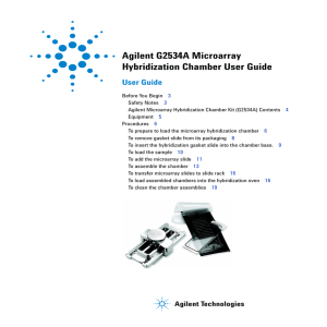 Agilent G2534A Microarray Hybridization Chamber User Guide