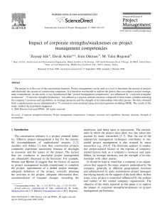 Impact of corporate strengths/weaknesses on project management