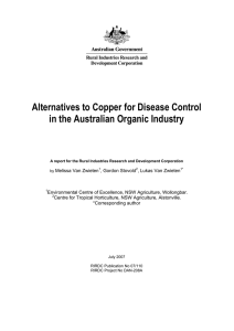 Alternatives to Copper for Disease Control