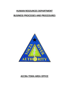 HUMAN RESOURCES DEPARTMENT BUSINESS PROCESSES